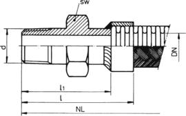 Verschraubung AE405 | Maßzeichnung