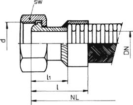 Verschraubung AE507 | Maßzeichnung