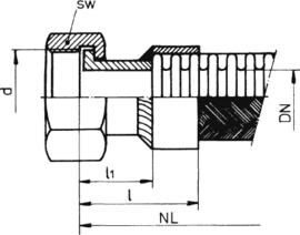 Verschraubung AE508 | Maßzeichnung